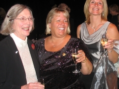 Caroline Wilkins toasting newly installed D8 Governor Cindy and Lt. Governor Terri, Melbourne 2006